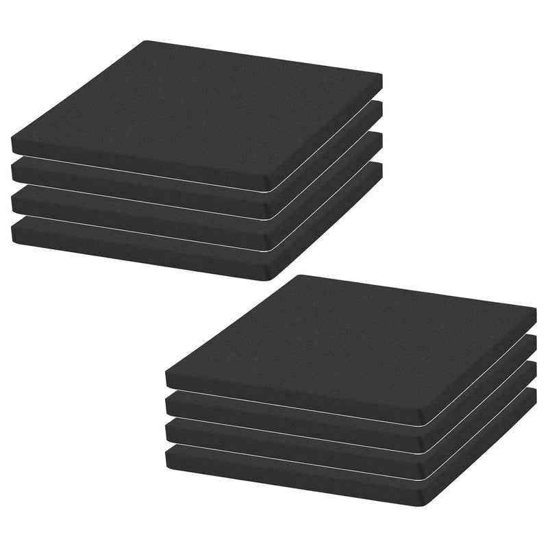 MXCELL 8Pcs Black EVA Foam Pad 4in x 4in x 1/4in High Density Closed Cell Foam Sheet Square Neoprene Rubber Insulation Padding Self Stick Anti-Slip Cushion for Crafts DIY Projects - Image 1